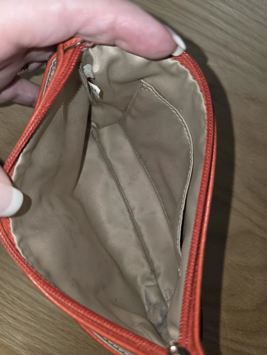 Coach Coral Orange Pebble Leather Wristlet with Turnlock - Picture 3 of 3